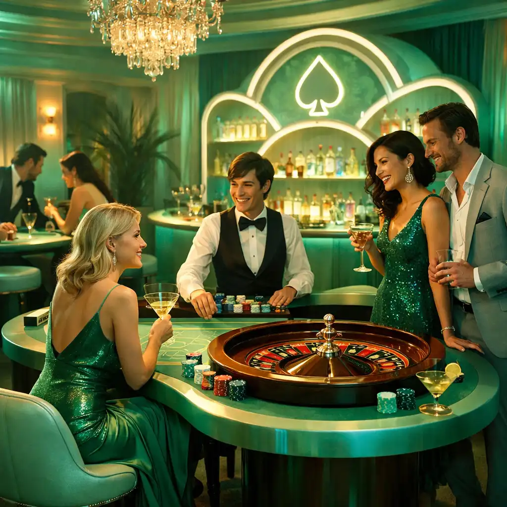 Stół do gry w karty w klimacie casino night przygotowany na prywatne wydarzenie
